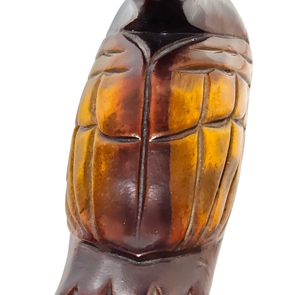 Hand Carved Solid Wooden Duck Figurine Vintage Decor Stained Hunting Rustic - Picture 8 of 13